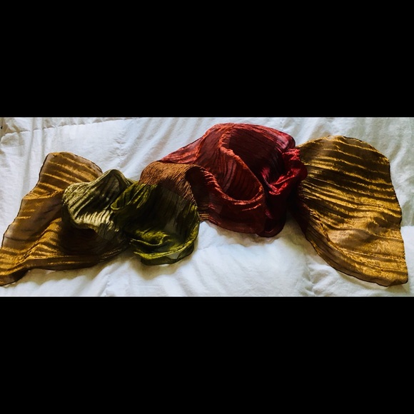 Danier Multi-coloured Silk Blend Chiffon Scarf - Picture 2 of 4